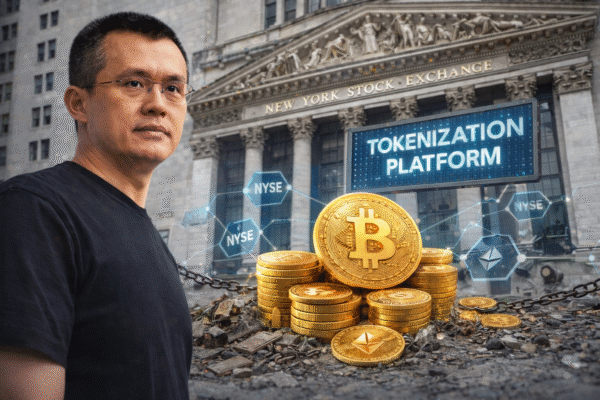 Changpeng Zhao σχολιάζει την ανακοίνωση του NYSE για πλατφόρμα tokenization και on-chain trading, σηματοδοτώντας θεσμική στροφή προς το crypto