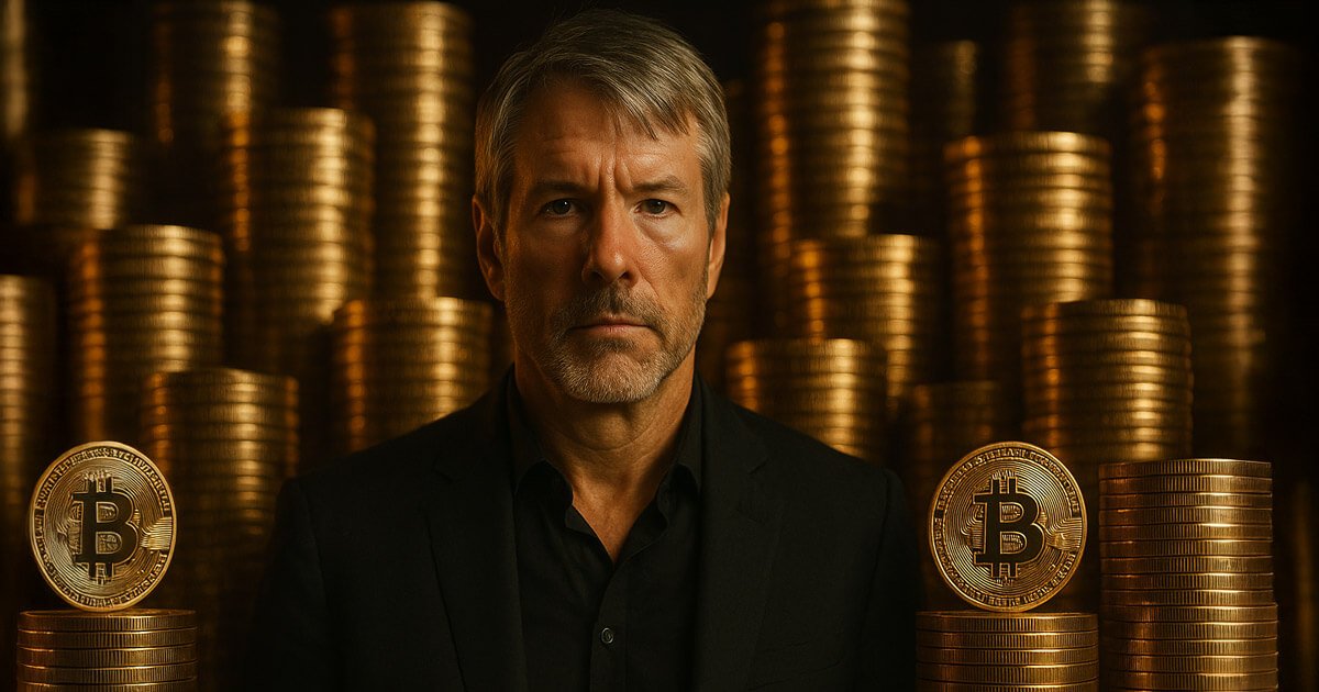 Michael Saylor during a public appearance as Strategy announces a $264 million Bitcoin purchase raising total holdings to 712,647 BTC