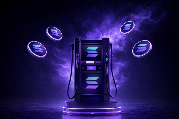 Solana blockchain gasless transactions concept with users paying network fees using tokens instead of SOL