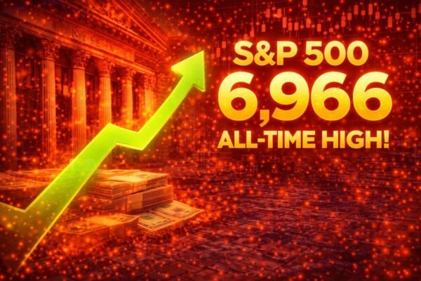 S&P 500 καταγράφει νέο ιστορικό υψηλό κλεισίματος πάνω από τις 6.966 μονάδες στη Wall Street