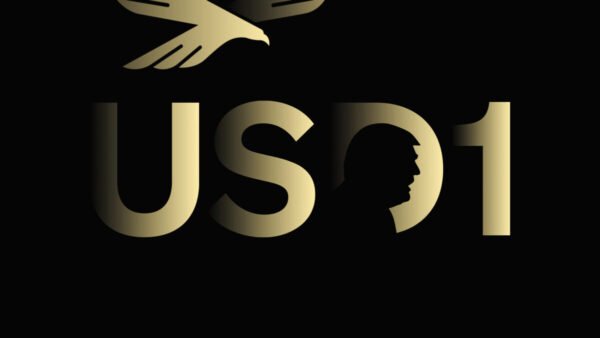 Το stablecoin USD1 της World Liberty Financial με φόντο το δολάριο και crypto σύμβολα, απεικόνιση της ταχείας ανόδου στην παγκόσμια αγορά stablecoins