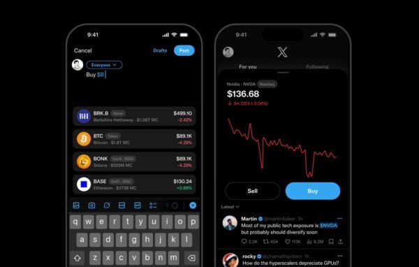 Ενσωματωμένη παρακολούθηση τιμών κρυπτονομισμάτων και μετοχών στο X, με live crypto prices και stock charts απευθείας μέσα στο timeline