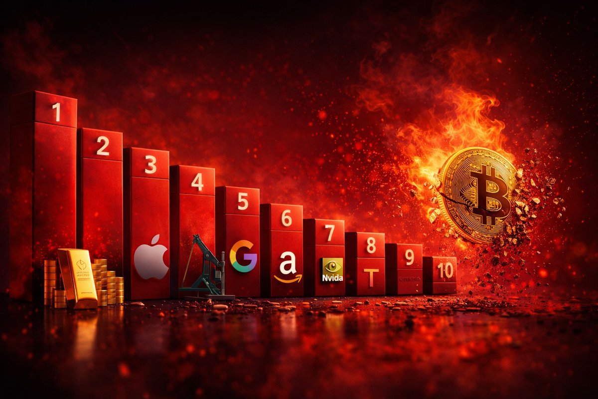 Bitcoin εκτός top 10 παγκόσμιων assets με βάση το market capitalization, καθώς η πτώση της τιμής του το ρίχνει κάτω από μεγάλες εταιρείες και πολύτιμα μέταλλα