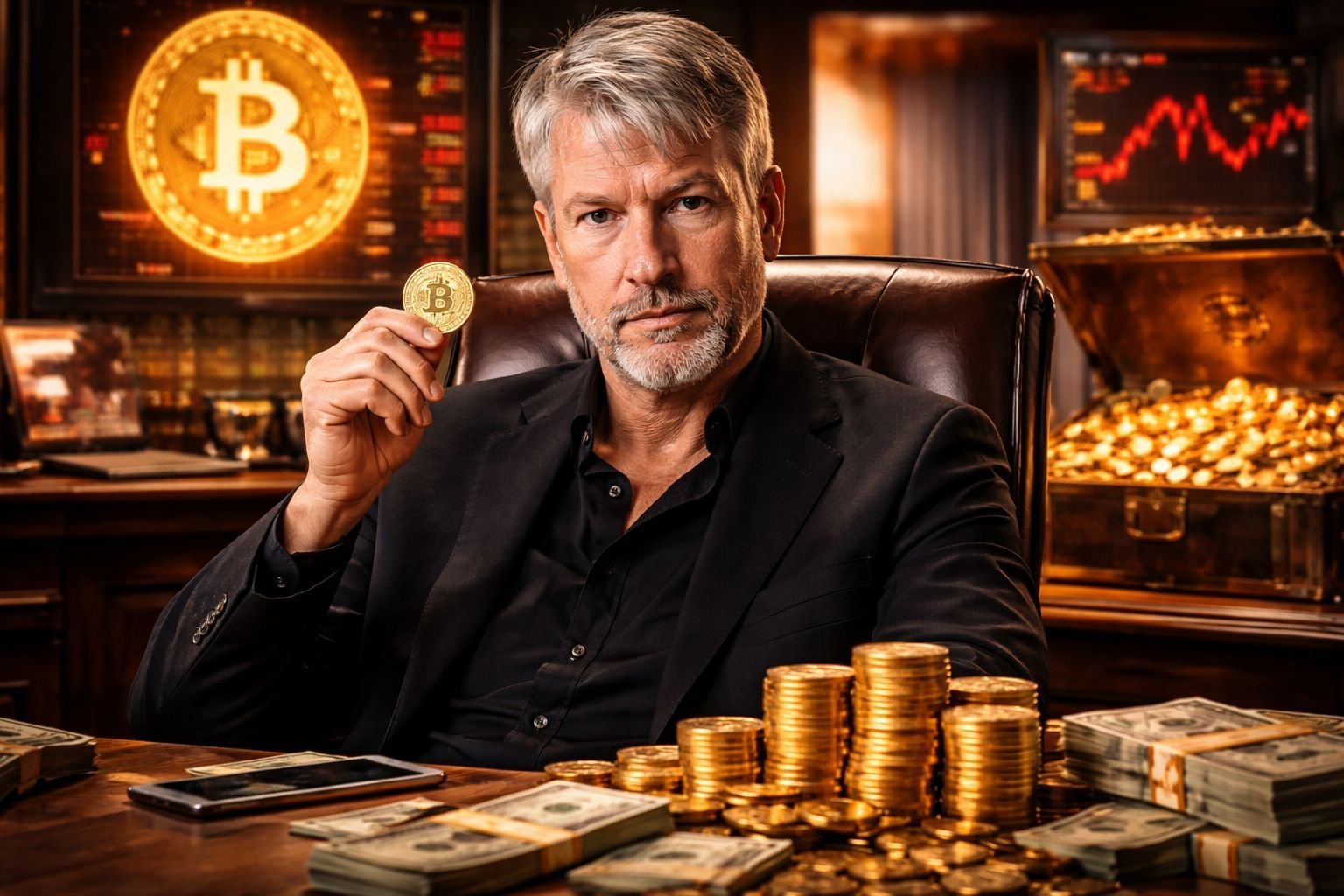 Γραφική απεικόνιση αγοράς Bitcoin από την Strategy Inc με συνολικά 717.722 BTC και 100η συναλλαγή 592 BTC