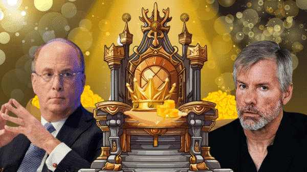 Διάγραμμα που συγκρίνει τα Bitcoin holdings της Strategy (MSTR) και του ETF IBIT της BlackRock, δείχνοντας ότι η εταιρεία του Michael Saylor πλησιάζει να ξεπεράσει το μεγαλύτερο Bitcoin ETF στον κόσμο σε συνολικά BTC.